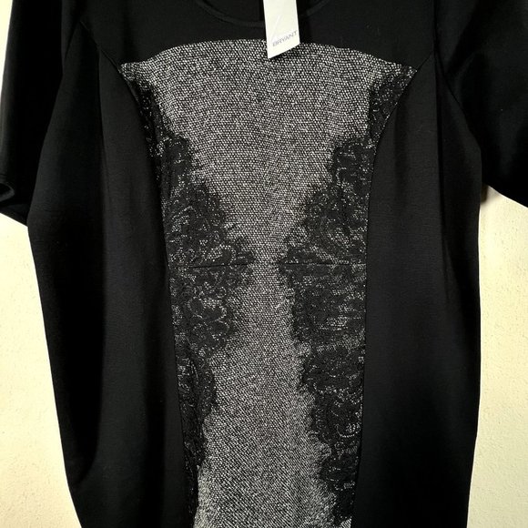 NWT Lane Bryant Ponte Knit Dress Lace Overlay Scoop Neck Size 18 Short Sleeve - Picture 7 of 9